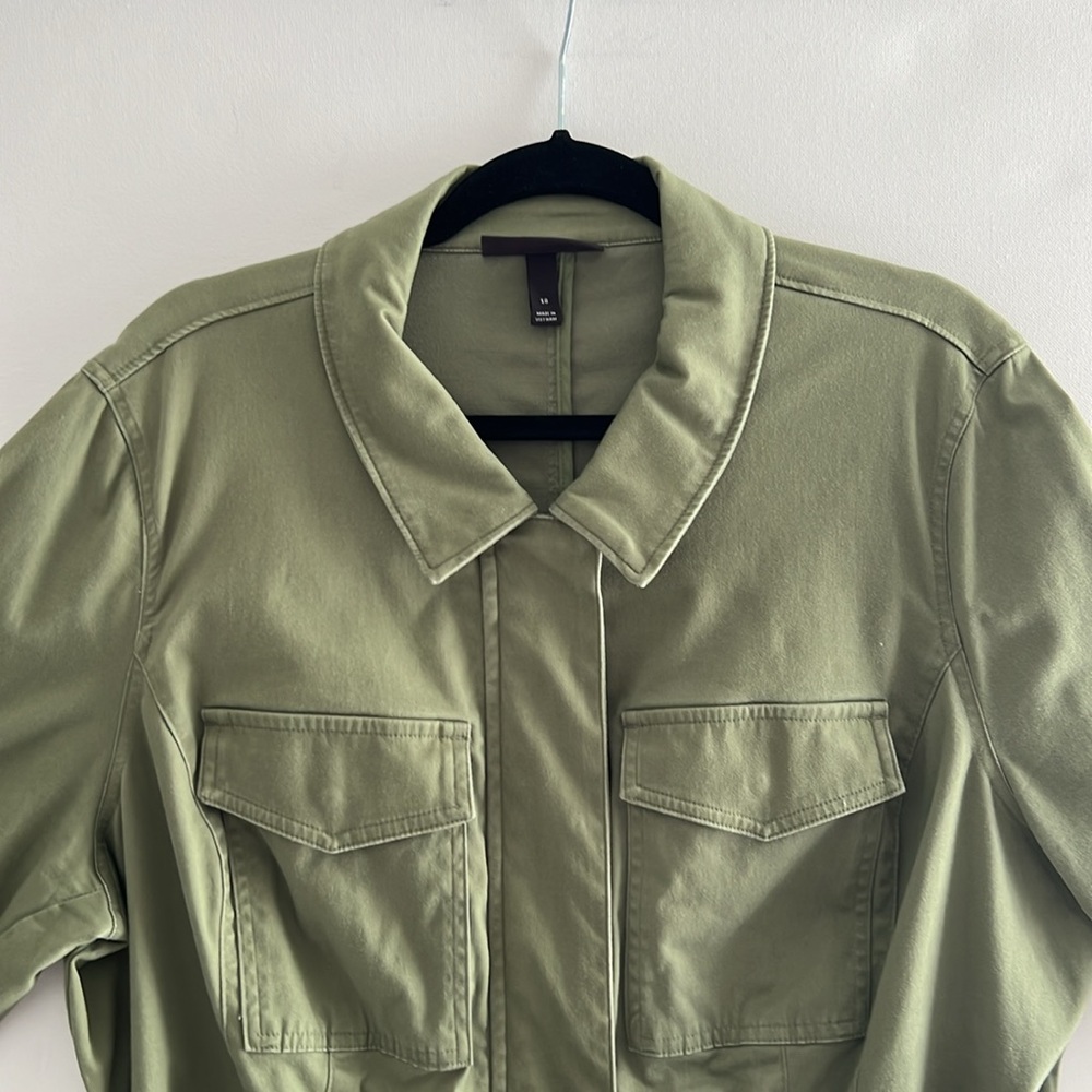 2. Lane Bryant Woman’s Jacket with Peplum waist, zip and snap closure, and belt - Picture 4 of 16